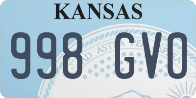 KS license plate 998GVO