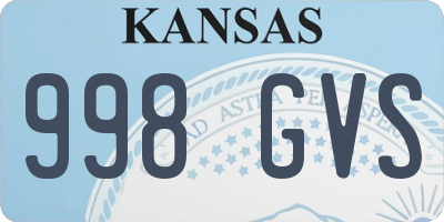 KS license plate 998GVS