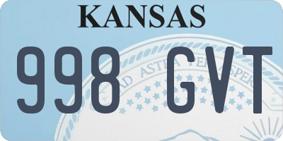 KS license plate 998GVT