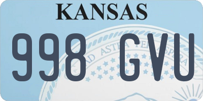 KS license plate 998GVU
