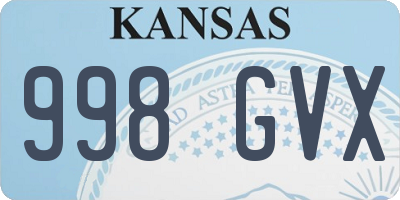 KS license plate 998GVX