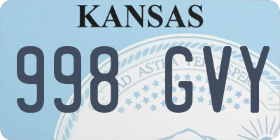 KS license plate 998GVY