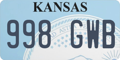 KS license plate 998GWB