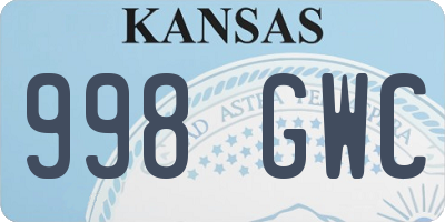 KS license plate 998GWC
