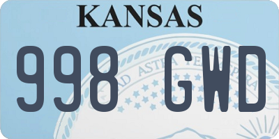 KS license plate 998GWD
