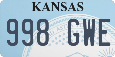 KS license plate 998GWE