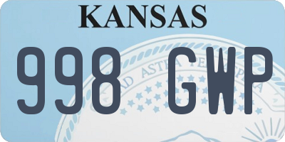 KS license plate 998GWP
