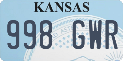 KS license plate 998GWR