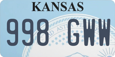 KS license plate 998GWW