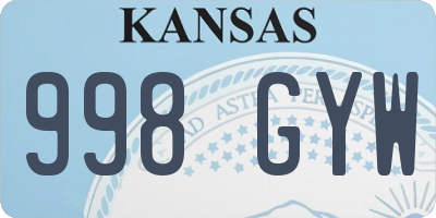 KS license plate 998GYW