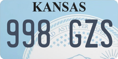 KS license plate 998GZS