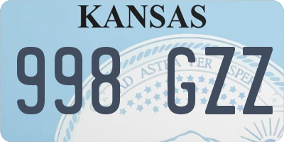 KS license plate 998GZZ