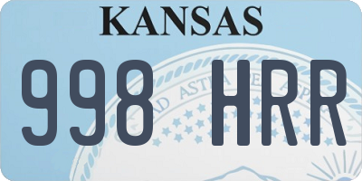 KS license plate 998HRR