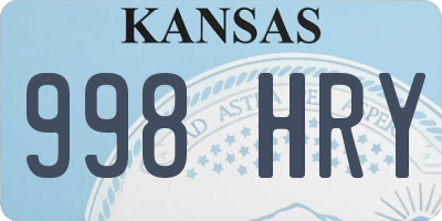 KS license plate 998HRY