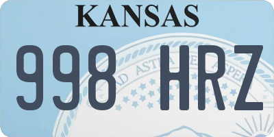 KS license plate 998HRZ