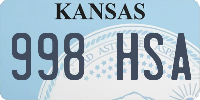 KS license plate 998HSA
