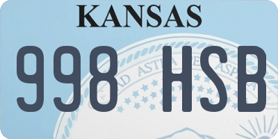 KS license plate 998HSB