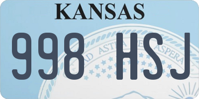 KS license plate 998HSJ
