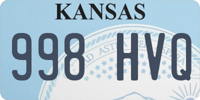 KS license plate 998HVQ