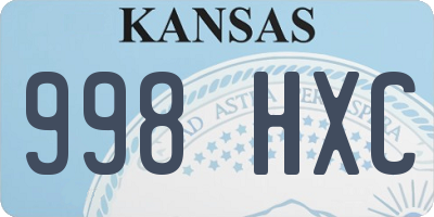 KS license plate 998HXC
