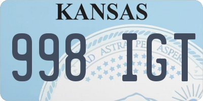KS license plate 998IGT