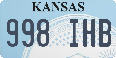 KS license plate 998IHB