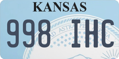 KS license plate 998IHC
