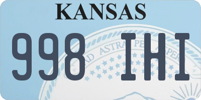 KS license plate 998IHI