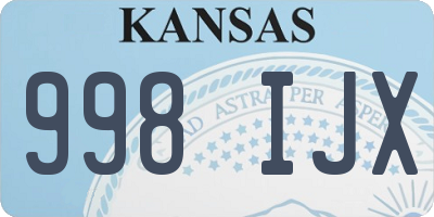 KS license plate 998IJX