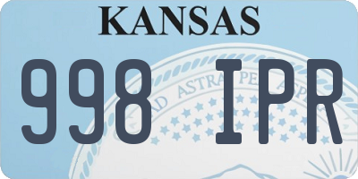 KS license plate 998IPR