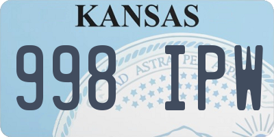 KS license plate 998IPW