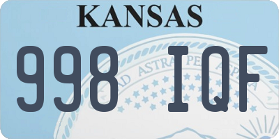 KS license plate 998IQF