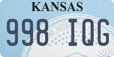 KS license plate 998IQG