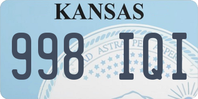 KS license plate 998IQI