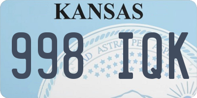 KS license plate 998IQK