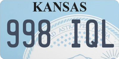 KS license plate 998IQL
