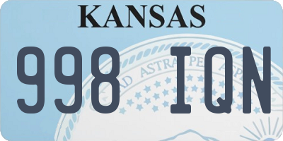 KS license plate 998IQN