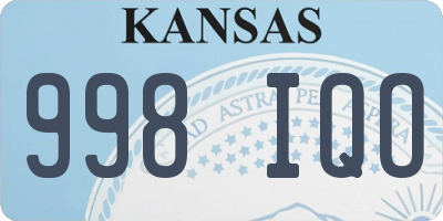 KS license plate 998IQO