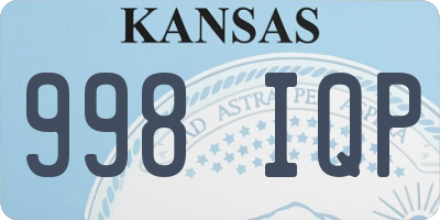 KS license plate 998IQP
