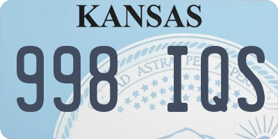KS license plate 998IQS