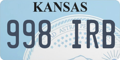 KS license plate 998IRB