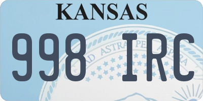 KS license plate 998IRC
