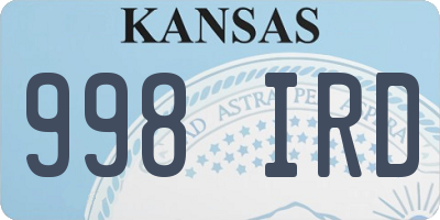 KS license plate 998IRD