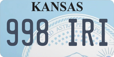 KS license plate 998IRI