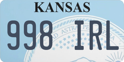 KS license plate 998IRL