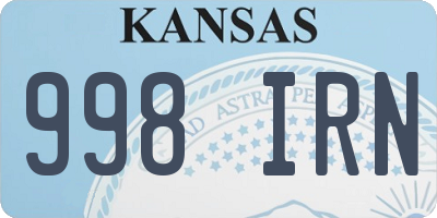 KS license plate 998IRN