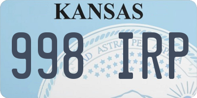 KS license plate 998IRP