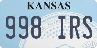 KS license plate 998IRS