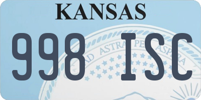 KS license plate 998ISC