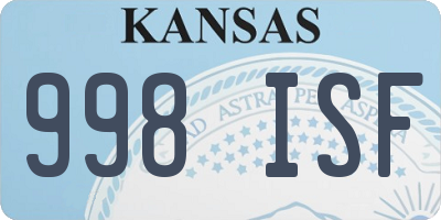 KS license plate 998ISF